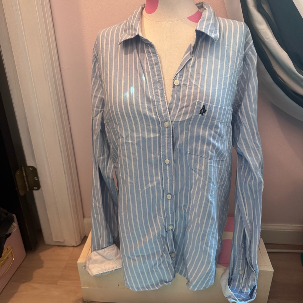 Abercrombie and Fitch Vintage Oxford Striped Collared Shirt